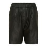 Lær Shorts 100152 Svart