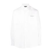 Hvit Skreddersydd Skjorte med Trykt Bånd