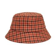 Oransje Gant Check Bucket Hat Tilbehør