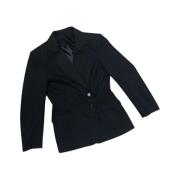 Svart Off-Centre Closure Blazer