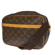 Pre-owned Brunt lerret Louis Vuitton Reporter