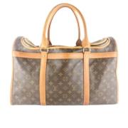 Pre-owned Brunt lerret Louis Vuitton veske