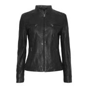 Biker Jacket 1075 Skind 100127 Black W. Gunmetal Acc.