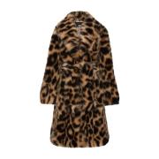 Brun Animalier Faux Fur Kåpe