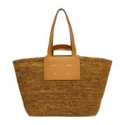 Klassisk vevd raffia tote bag