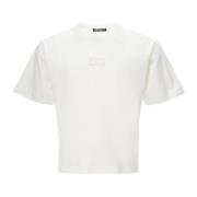 Hvit Logo Bomull T-Skjorte