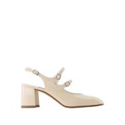 Parisiske Stil Beige Patent Skinnpumper