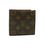 Pre-owned Brunt lerret Louis Vuitton lommebok