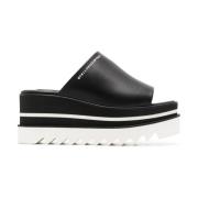 Sorte Platform Slip-On Sandaler