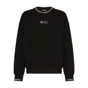 Sort Logo Sweatshirt med Oversize Passform