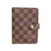 Pre-owned Brunt lerret Louis Vuitton Agenda