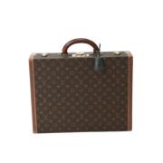 Pre-owned Brunt lerret Louis Vuitton veske