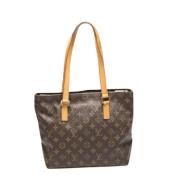 Pre-owned Brunt lerret Louis Vuitton Cabas