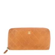 Pre-owned Oransje semsket skinn Chanel lommebok