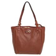 Pre-owned Brunt skinn Salvatore Ferragamo Tote