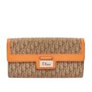 Pre-owned Oransje lerret Dior lommebok