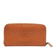 Pre-owned Oransje skinn Bottega Veneta lommebok