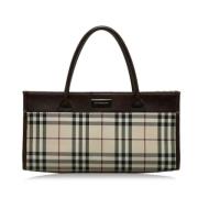 Pre-owned Brunt skinn Burberry veske