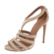 Pre-owned Beige semsket skinn Alaia Sandaler