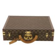 Pre-owned Brunt lerret Louis Vuitton reiseveske