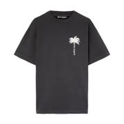 Grå Palm Tree Print T-skjorter og Polos