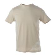 Beige Trykt Slim Fit T-skjorte