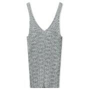 Grønn Ribbestrikket Tank Top