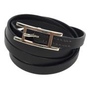 Pre-owned Brunt Hermes-armband i skinn