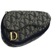 Pre-owned Navy Canvas Dior Saddle Bag