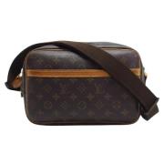 Pre-owned Brunt lerret Louis Vuitton skuldervesker