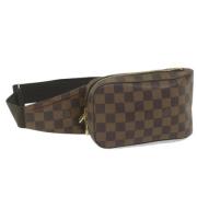 Pre-owned Brunt lerret Louis Vuitton Crossbody veske