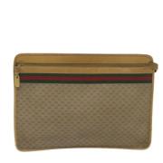 Pre-owned Beige Canvas Gucci Clutch