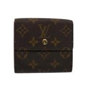 Pre-owned Brunbelagt lerret Louis Vuitton Portefeuille Elise