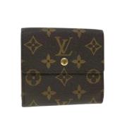 Pre-owned Brunt lerret Louis Vuitton Elise lommebok