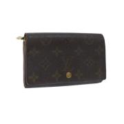 Pre-owned Brunt lerret Louis Vuitton lommebok