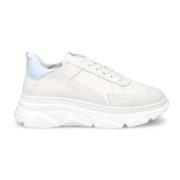 Hvite Lær Platform Sneakers