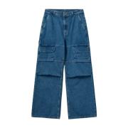 Klassiske Svarte Denim Baggy Jeans