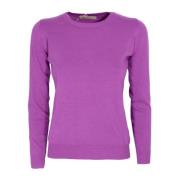 Lilla Cashmere og Ull Crewneck Genser Laget i Italia