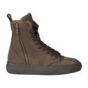 Nubuck Leather High-Top Sneakers