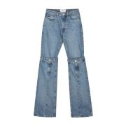 Blå Denim Wide Leg Jeans