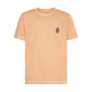 Oransje Kors Print T-skjorte