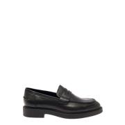 Svart Skinn Loafers