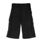 Sorte Nylon Shorts med Velcro Patch