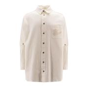 Hvit Økologisk Bomullsskjorte med Metallknapper