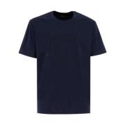 Navy Crew-neck T-skjorte med Frontbroderi