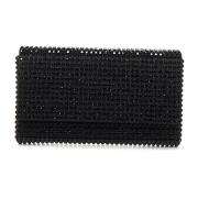 Sort Silkesateng Krystall Clutch