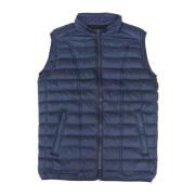 Blå Puffer Vest med Glidelås