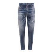 Blå Jeans med Ødelagt Effekt, Italiensk Laget