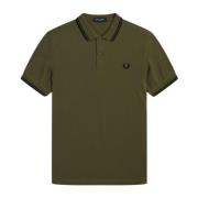 Slim Fit Twin Tipped Polo i Uniform Grønn/Svart