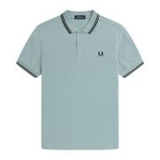 Slim Fit Twin Tipped Polo i Sølvblå/Sort